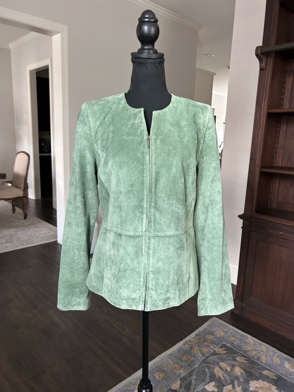 Charter Club green suede leather jacket